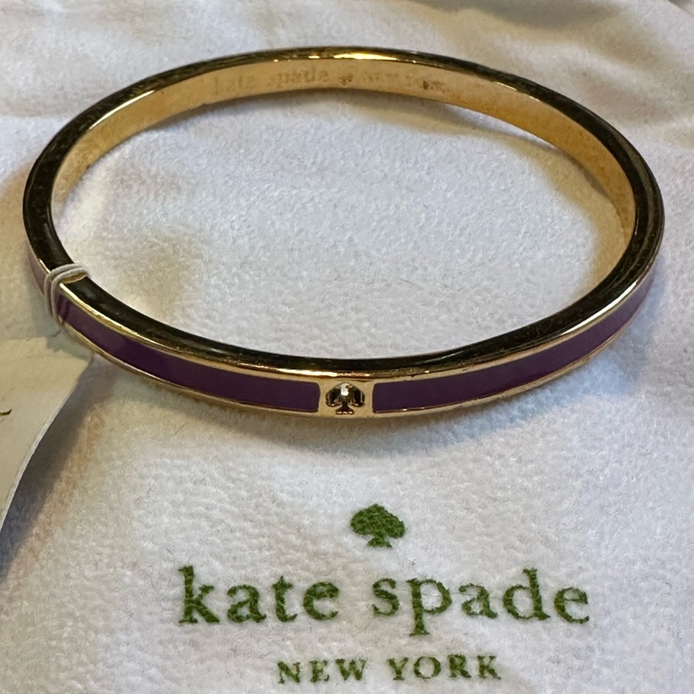 NWT Purple and Gold Kate Spade Bracelet Bangle + Dustbag - Picture 5 of 9